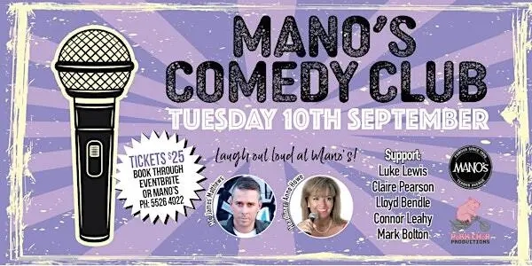 Mano's Comedy Club Tuesday 10th September 2024 Image 1