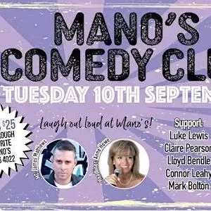 Mano's Comedy Club Tuesday 10th September 2024 Image 1