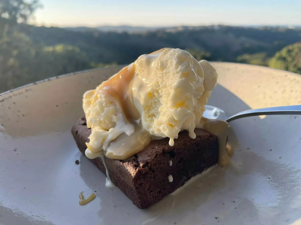Warm Brownie with Vanilla Icecream