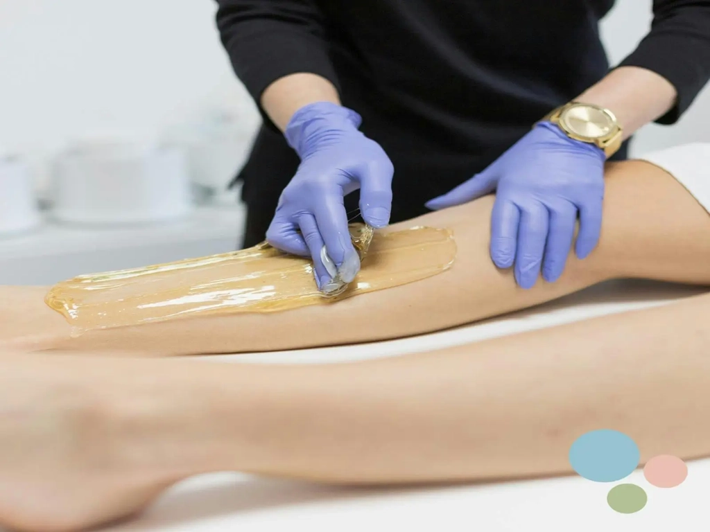 Sugaring hair removal on the legs