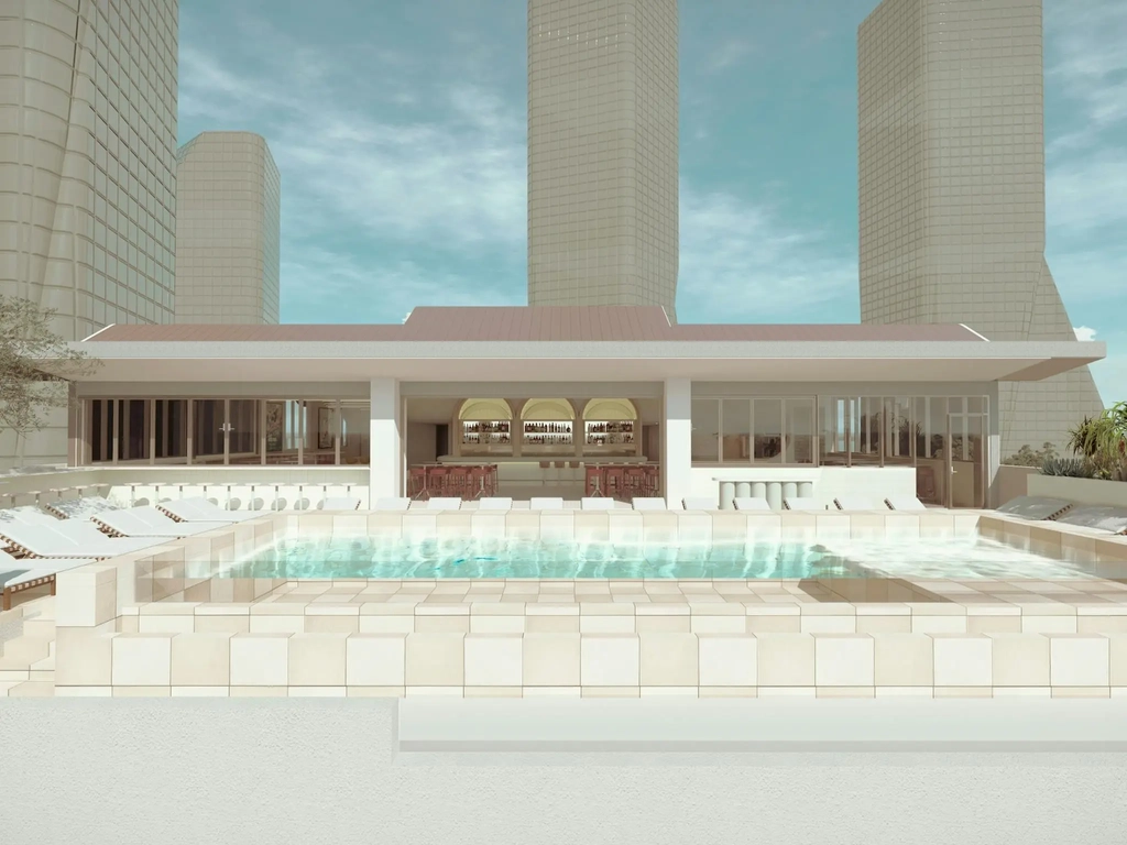 Rooftop pool and bar