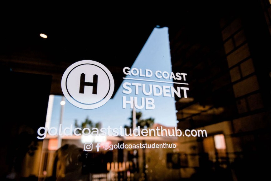 Gold Coast Student Hub entry sign