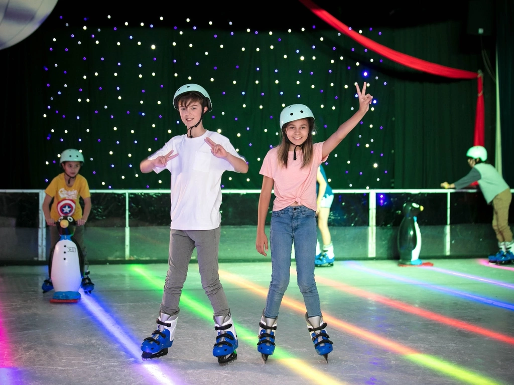 Teen fun together on the ice