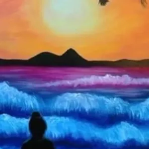 Learn to paint Coastal Zen - Burleigh Heads Sip 'n' Dip Image 1